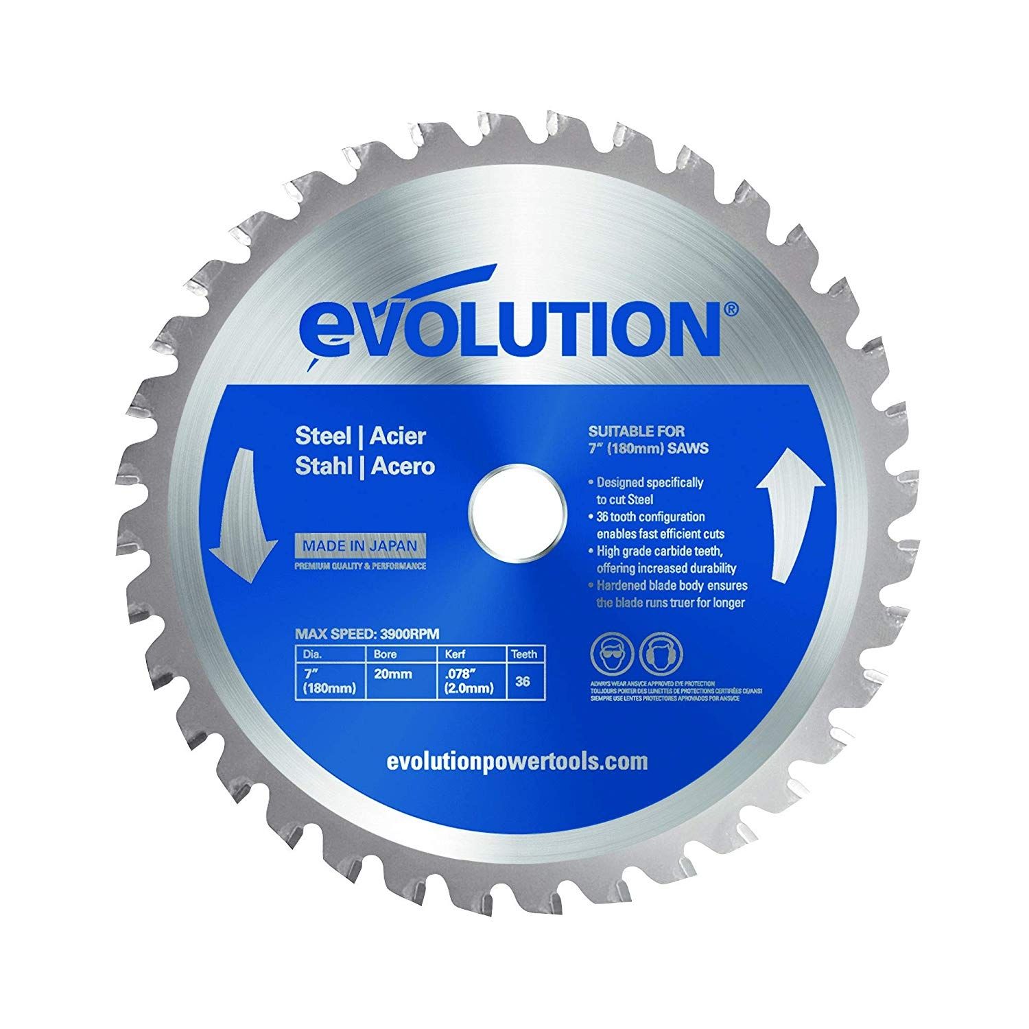 EVO1 Steel Cutting Saw Blade, 7Inch x 36Tooth
